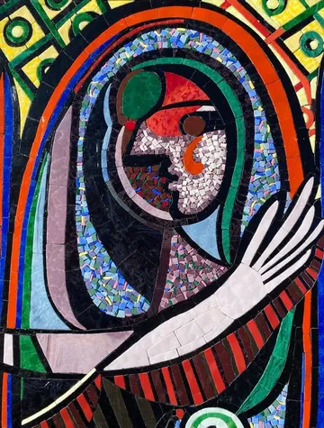 Girl before a Mirror mosaic by Nata Malysheva, image 2