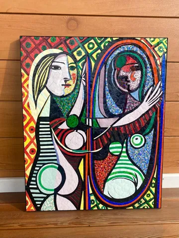 Girl before a Mirror mosaic by Nata Malysheva, image 7